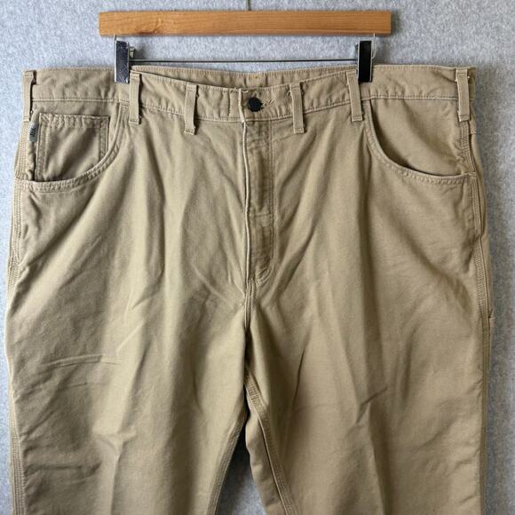 Carhartt Pants Fire Resistant Mens Sz 44 Tan Frayed Work Construction Streetwear - Picture 5 of 14